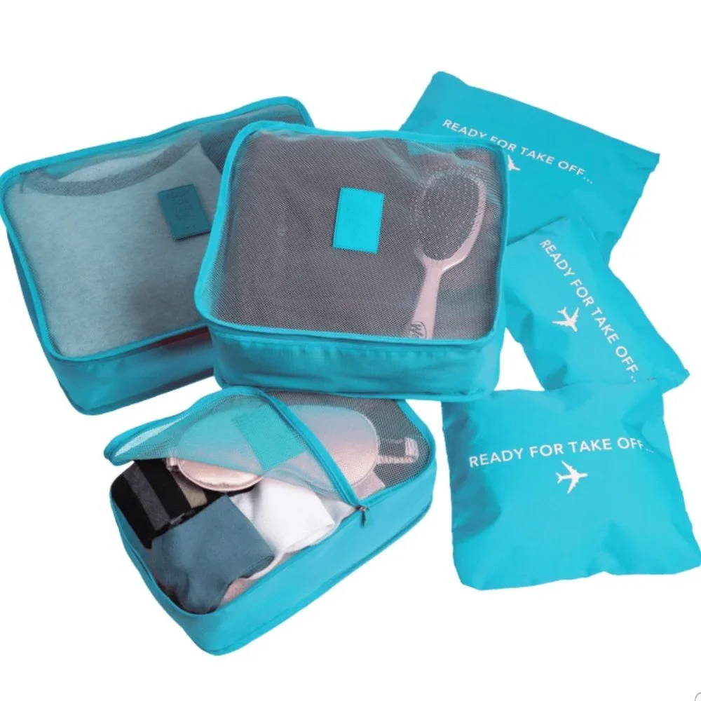 TWO- 6-Piece Luggage Packing Cubes & Laundry Pouches
